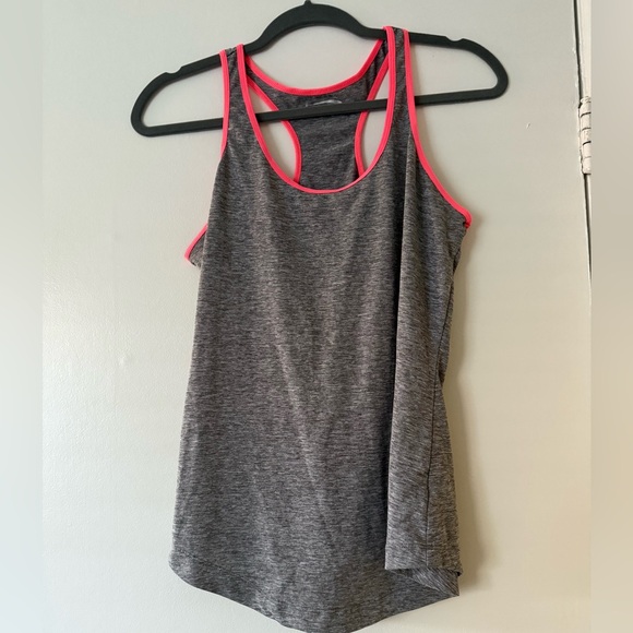 MTA Sport Tops - MTA Sport Charcoal and Neon Pink Tank Top